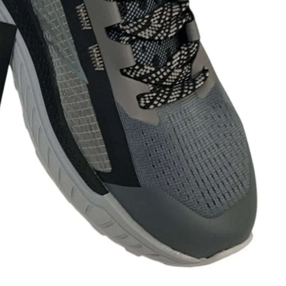 Hi-Tec Mens Size 8 Black Gray Mesh Lace Up Athletic Running Tennis Shoes